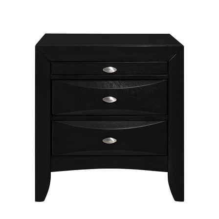 Global Furniture USA Linda Black Transitional Nightstand, 1pc.