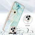thumbnail image 2 of Slim Wallet Design for iPhone 11 Pro Max Case with Card Holder, Marble Pattern Back Flip Case PU Leather Kickstand Card Slots Magnetic Clasp Shockproof Anti-fall for iPhone 11 Pro Max, Green, 2 of 5
