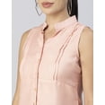 thumbnail image 6 of Moomaya Womens Solid Sleeveless Top, Mandarin Collar Shirt Top, 6 of 8