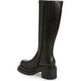 thumbnail image 3 of Jeffrey Campbell Bestride Black Leather Knee Lug Sole Chunky Chunky Moto Boot (Black Knee High, 6), 3 of 6