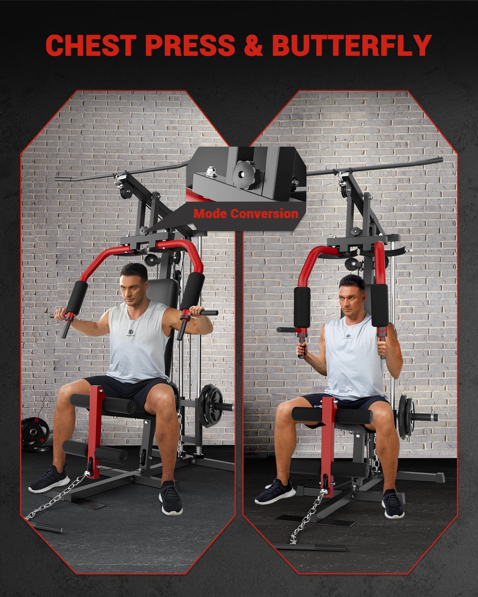 Home Gym Equipment, 400LBS Weight Capacity All in One Full Body Exercise Station, Multifunctional Compact Home Gym