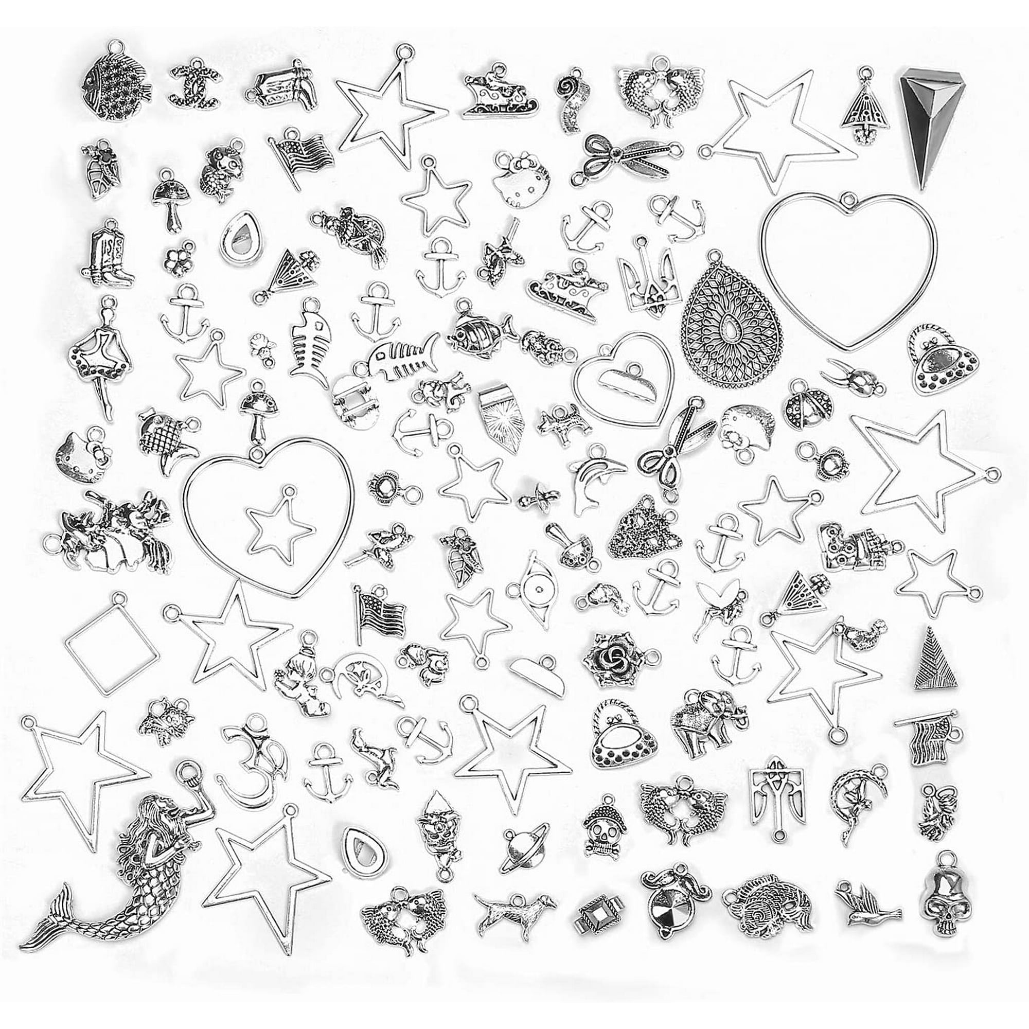 Wholesale Bulk Lots 200g Assorted Mixed Style Tibetan Smooth Silver Metal Charms Pendants DIY Crafts Heart Star Animal Charms for Necklace Bracelet Jewelry Making Home Decoration Kids' Party Favor | Walmart Canada Wholesale Bulk Lots 200g Assorted Mixed Style Tibetan Smooth Silver Metal Charms Pendants DIY Crafts Heart Star Animal Charms for Necklace Bracelet Jewelry Making Home Decoration Kids' Party Favor | Walmart Canada