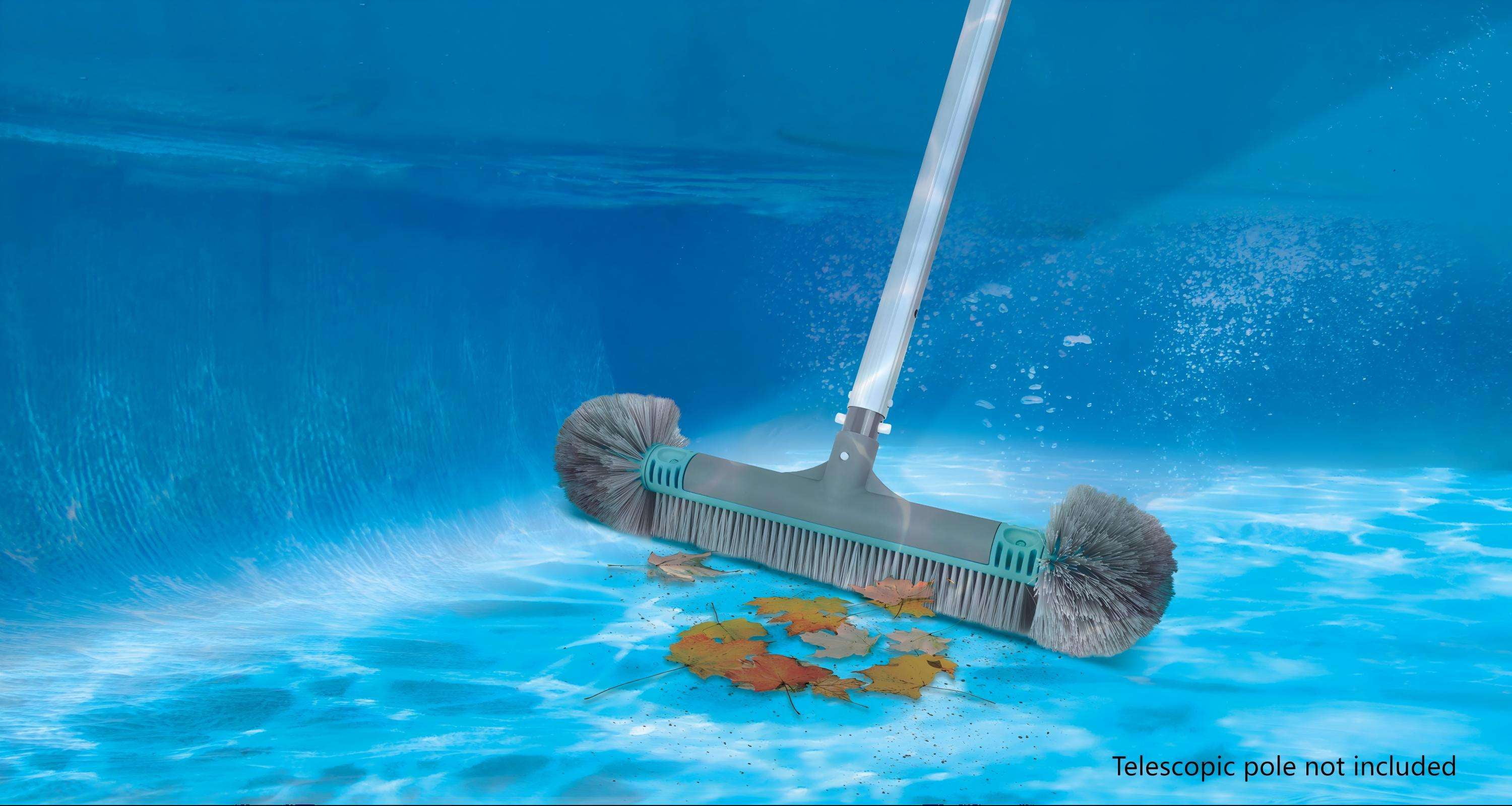 Bluescape Teal & Gray 20" Pool Wall Brush With PP Side Bristles