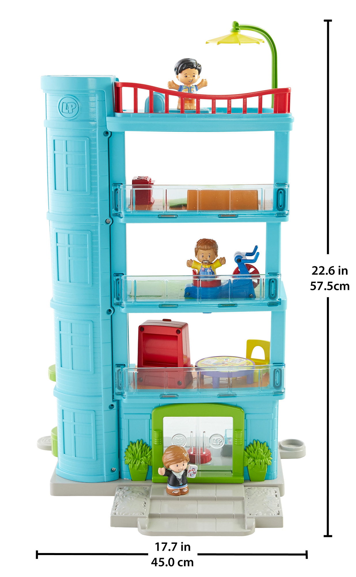 Fisher Little People Friendly Place Apartment Building Gym Preschool for sale online 