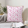 thumbnail image 6 of Fotbe Breast Cancer Awareness4 Pattern Velvet Decorative Throw Pillow Covers with Elegant Piping, Soft Plush Cushion Cover for Sofa, Bed, Car, Office-20"x20", 6 of 8