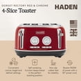 thumbnail image 4 of Haden Dorset Tostadora de Acero Inoxidable con Ranura Ancha para 4 Rebanadas, Rojo Rectory, 4 of 5