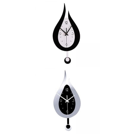 Axioma 2 Sets Modern Pendulum Kitchen Wall Clocks Batteries Operated Decorative Clock