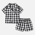 thumbnail image 2 of Zshosam Cute Pjs for Teen Girls Pajama Set for Kids Girls Button-Down Satin Silk Pajamas Short Sleeve Shorts Sleepwear Loungewear Set Comfort Nightwear Size 18 24 Months,(Black 18-24 Months), 2 of 2