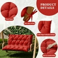 thumbnail image 6 of Snubbull Swing Replacement Cushion, Outside Bench Cushion with Backrest, 1-2 Seater Cushion with 6 Ties for Outdoor Furniture, 47 x 40 x 5 Inches Porch Swing Cushion Garden Bench, Red, 6 of 7