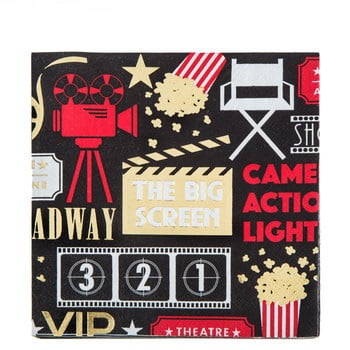 Movie Night Napkins Table Decoration Party Supplies Special Events 25 Count