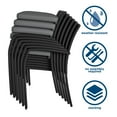 thumbnail image 5 of COSCO Outdoor Living Stacking Dining Chairs, 6-Pack, Black Wicker and Gray Cushion, 5 of 10