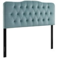 thumbnail image 2 of Annabel King Diamond Tufted Performance Velvet Headboard in Light Blue, 2 of 7