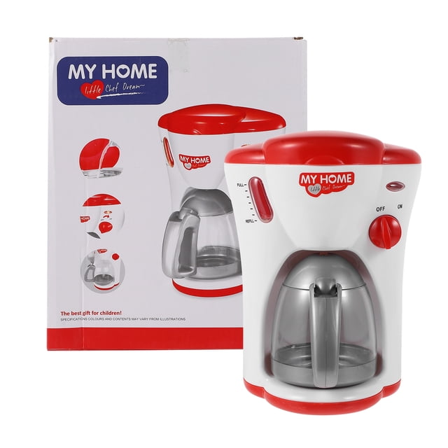CIMAXIC 1Pc Simulated Coffee Machine Creative Kids Play House Toy Chic Cooking Toy Red,6.5"X4.72"X7.87"