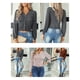 thumbnail image 4 of Cárdigan, Camisa de mujer de manga larga con cuello en V Botones Crop Casual Cardigan Meterk Camello/Pequeña, 4 of 7