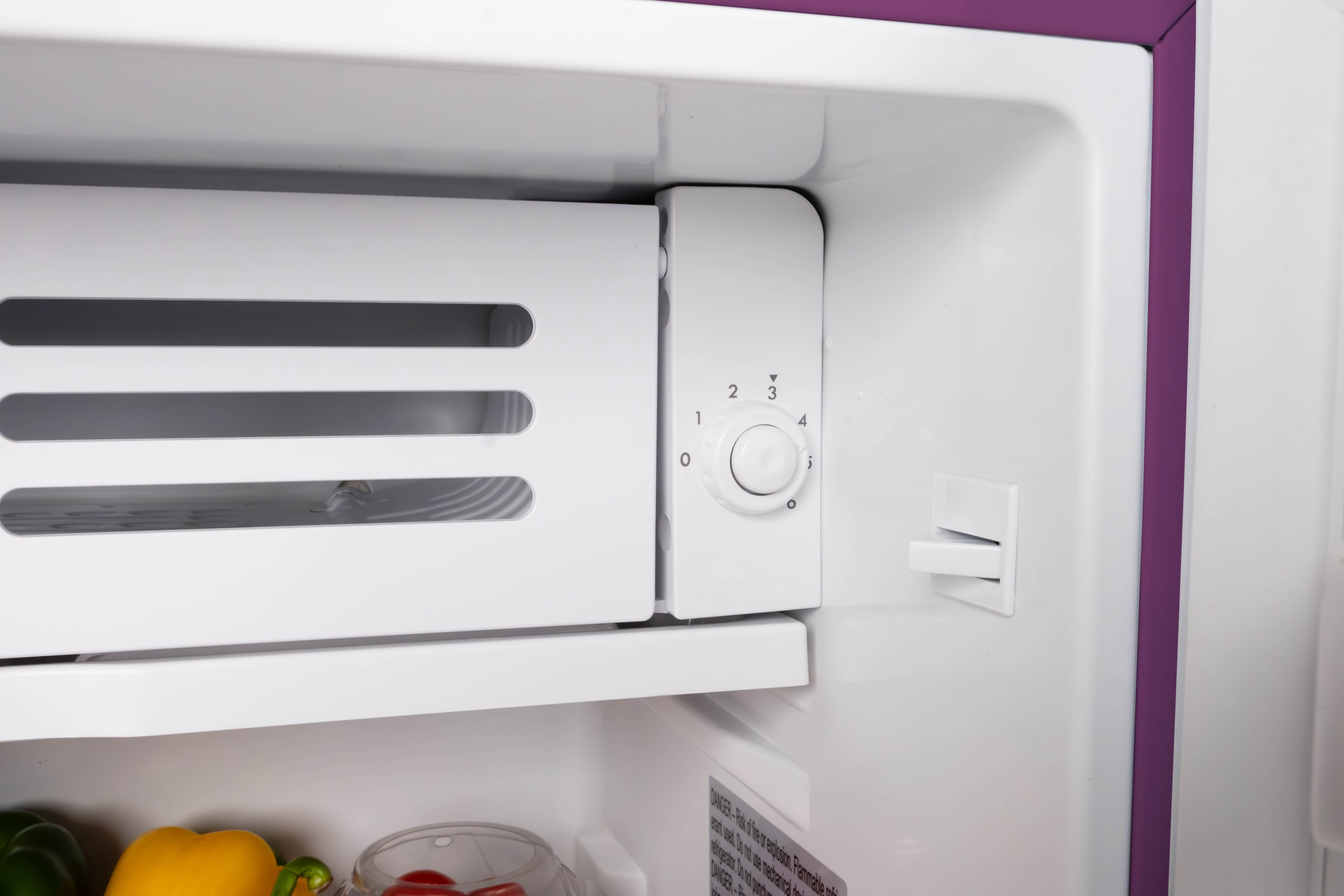 Frigidaire 3.2 Cu. ft. Retro Compact Refrigerator, Mini Fridge with Chiller Compartment, Plum