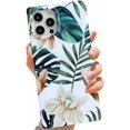 thumbnail image 1 of HAHDAXIA Compatible with iPhone 12 Pro Max Square Edge Floral Case, Slim Matte Pretty Flowers Soft TPU Silicone Protective Sturdy and Durable Cases Cover for iPhone 12 Promax(White Green), 1 of 6