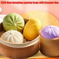 thumbnail image 2 of Pekkaxy 2026 New Dumpling Squishies Large with Steamer Box,Super Soft Giant Squishies Dumpling,Jumbo Dumplings Squishiess,Large Stress Relief Squishiess Dumplings for Everyone Anxiety Relief, 2 of 10