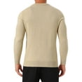 thumbnail image 3 of INSPIRE CHIC Men's Long Sleeve V-Neck Solid Color Knitted Pullover Sweater L Beige, 3 of 6