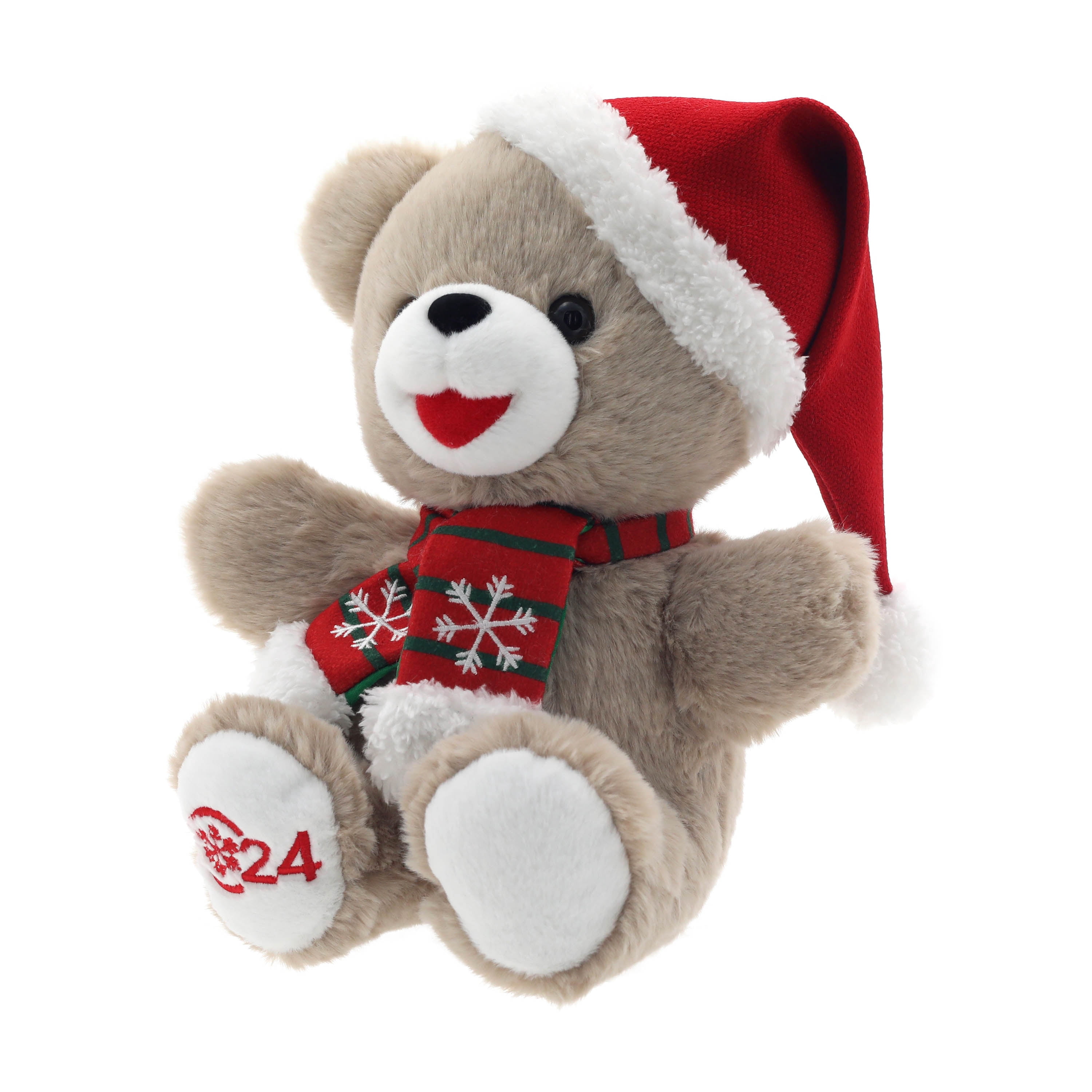 9IN Holiday Time Snowflake Teddy Brown and Red Boy