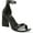 Black Smooth, variant on BAR III Womens Black Ankle Strap Padded Appel Square Toe Flare Buckle Dress Heeled Sandal 7.5 M