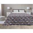 thumbnail image 1 of Insects Down Alternative Comforter, Continuous Print of Symmetric and Simplistic Butterfly Silhouettes, Microfiber Quilt for All Season, 5 Sizes, Cadet Blue Pale Peach, by Ambesonne, 1 of 3