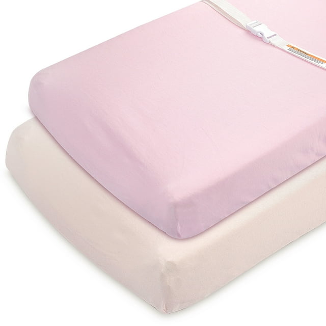 Changing Pad Cover Sheets Set, 2 Pack, Universal Fitted Changing Table