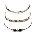 thumbnail image 2 of Conjunto de pulsera de cuentas tejidas para mujer de múltiples capas ajustable de 3 piezas, 2 of 5
