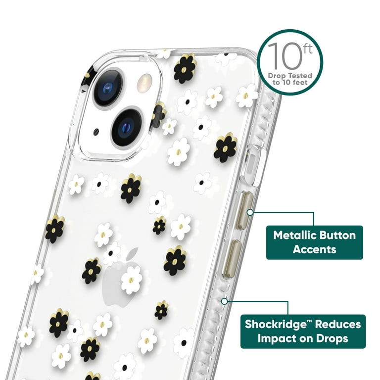 onn. Black & White Ditsy Floral Phone Case for iPhone 13 - Walmart.com