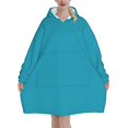 thumbnail image 1 of Turquoisegreen Print Oversized Blanket Hoodie, Wearable Blanket Adult For Women Men And Teenager, Super Soft Warm Flannel Fluffy Hooded Blankets Sweatshirt With Big Pocket, 1 of 8