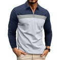 thumbnail image 2 of Huresd Mens Polo Shirts Quarter Zipper Breathable Shirts for Men Fashion Collared Long Sleeve Shirt White M, 2 of 6