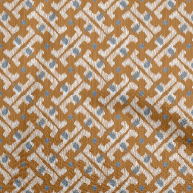 oneOone Rayon Brown Fabric Ikat Sewing Craft Projects Fabric Prints By Yard 56 Inch Wide