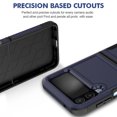 thumbnail image 2 of ELEHOLD for Samsung Galaxy Z Flip 4 Rugged Case, Armor Hard PC Soft TPU Hybrid Anti-Drop Camera Lens Protection Shockproof Glossy Non-Slip Slim Fit Case for Z Flip4 6.7 inch,Darkblue, 2 of 5
