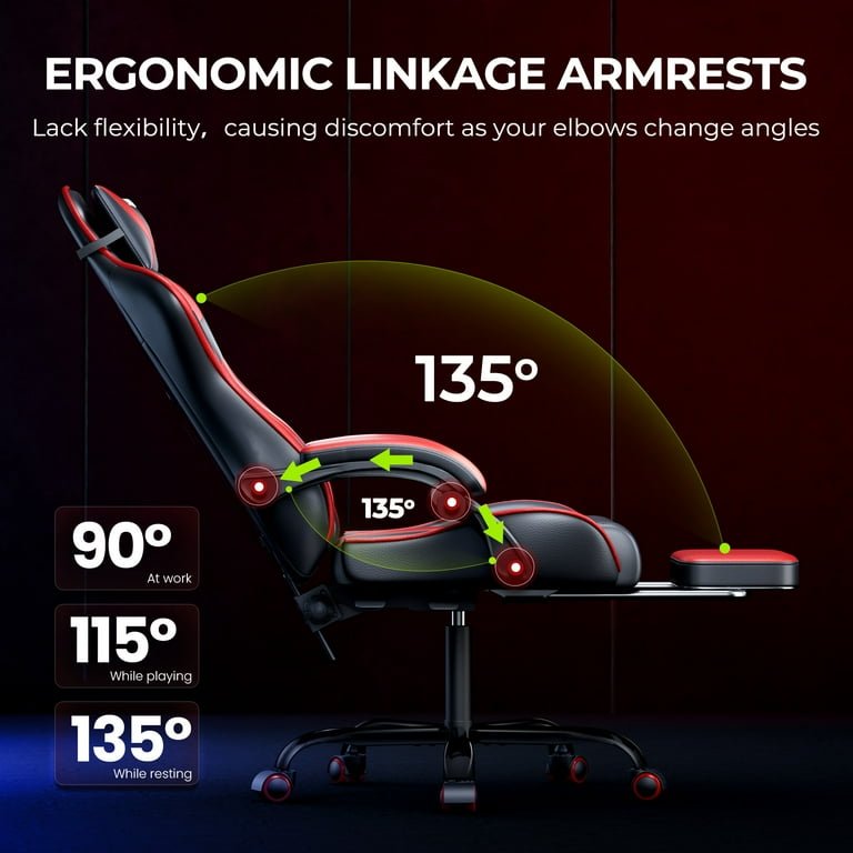 Seenda Gaming Chair, Ergonomic Reclining Adjustable Chair
