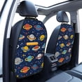 thumbnail image 3 of Kdxio Planets and Stars Print 2 Pack Car Kick Mat Seat Cover Back Protector Mat with Pockets for Organizer Backseat Protector and Storage Anti Kick Pad for Vehicles, 3 of 9