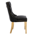 thumbnail image 3 of Tcbosik 2 Pack Upholstered Dining Chairs, Velvet Accent Chair with Tufted Button Back, Modern Side Chair with Padded Seat and Metal Legs, Easy Assembly, Black & Gold, 3 of 8