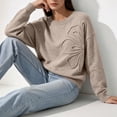 thumbnail image 6 of CHGBMOK Cropped Knit Sweater for Women Crew Neck Long Sleeve Drop Shoulder Pullover Relaxed Fit Casual Tops, 6 of 9