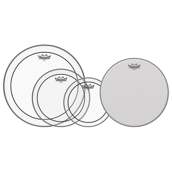 Remo Pinstripe Clear ProPack Drum Head Pack w/ FREE Ambassador Coated