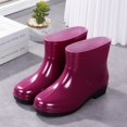 thumbnail image 5 of Women's Fashion Rain Boots Rubber Low Top Cut Short Tube Plastic Water Shoes with Non Slip Soles Warm Water Proof Rubber Boots Outdoor Work Shoes Lawn Care, 5 of 6