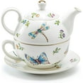 thumbnail image 3 of Grace Teaware Summer Garden Butterfly Drangonfly Fine Porcelain Tea For One Set, Regular, 3 of 4