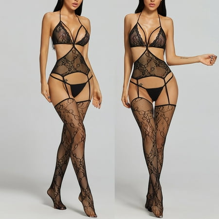 

Lmtime Women Lingerie Deep V Lace Bodysuit One Piece Teddy Lingerie