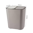 thumbnail image 3 of Cubo de Basura Doble de Secado Húmedo de Gran Capacidad Contenedores de Reciclaje con Tapa de Resorte Compartimento Doble Cubo de Basura de 15L para C Gris BLESIY clasificación de bote de basura, 3 of 3