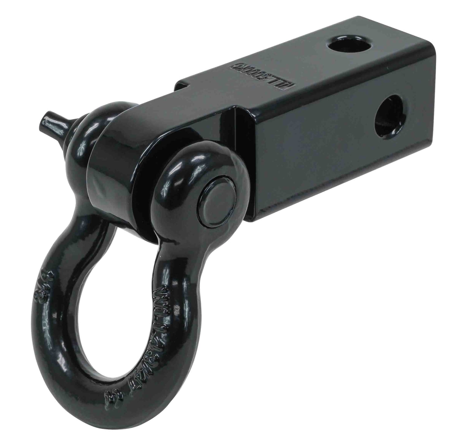 2" Tow Hitch Shackle Receiver with 3/4'' D Ring Shackle, 5/8" Standard Hitch Pin, 11,000 lbs WLL | Black Towing Accessories for Vehicle Recovery Off-Road