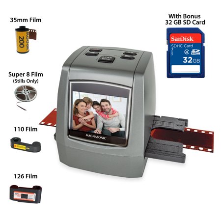 Magnasonic All-In-One High Resolution 22MP Film Scanner, Vibrant 2.4" LCD Screen, Converts 126KPK/135/110/super