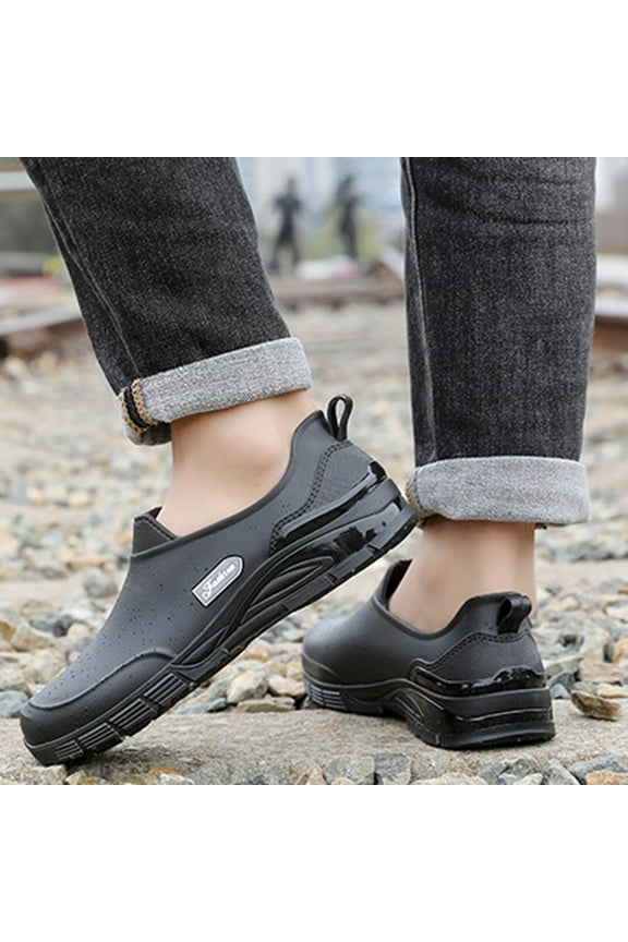 Mens Gardening Boots Clogs Mud Rubber Work Shoes Chef Special Waterproof Oil-Proof Anti-Skid Shoes Kitchen Care Medical Shoes for Medical Farming Camping