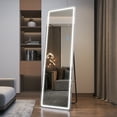 thumbnail image 3 of LVSOMT 63"x18" RGB LED Mirror, Full Length Floor Mirror with Lights, Free Standing & Wall Mount Mirror, Full Body Lighted Mirror, Bedroom Rectangle Mirror Stand up Mirror (White RGB), 3 of 8
