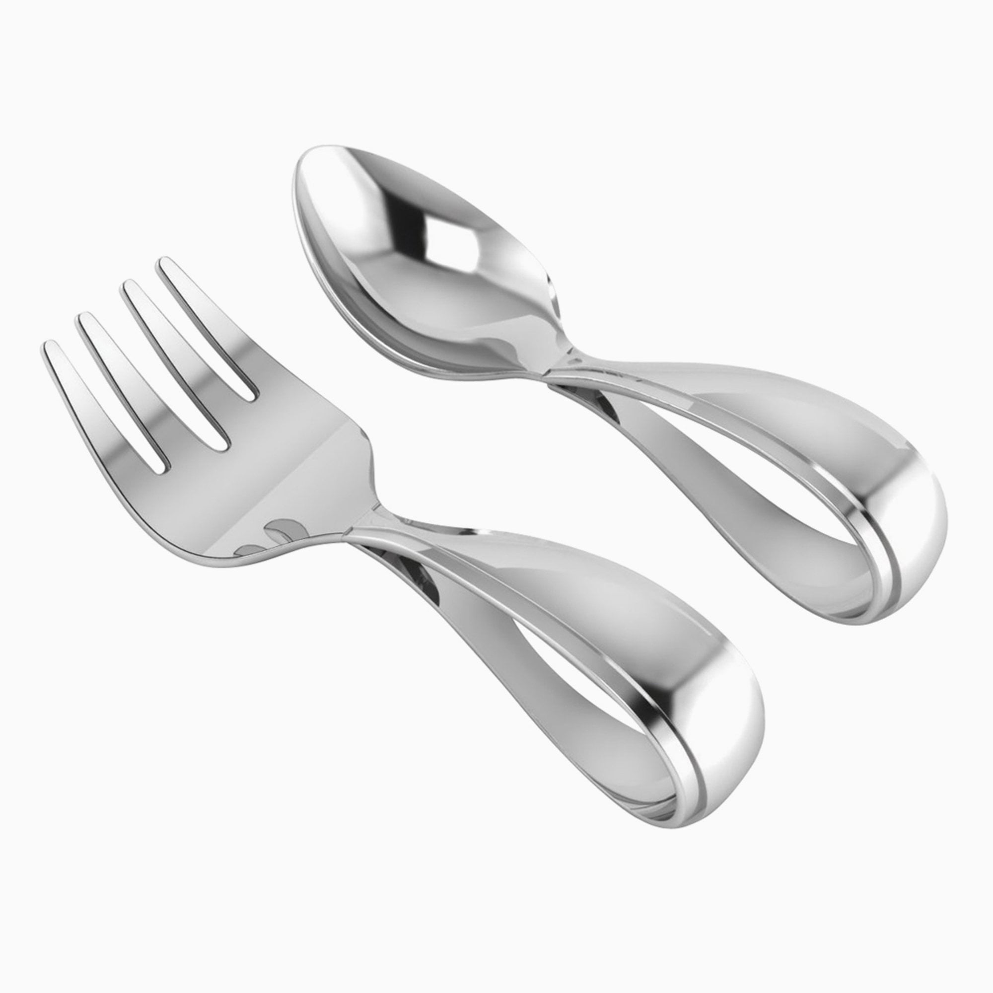 Sterling Silver Sweetheart Spoon & Fork Set by Krysaliis 