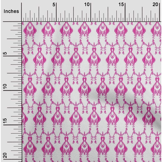 oneOone Tissu Popeline de Coton Imprimé Ikat Paisley 1 Yard 56 Pouces de Large