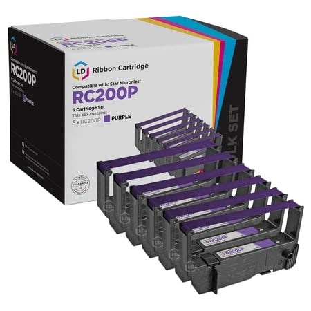 LD Products Compatible Replacements for Star Micronics RC200P Set of 6 Purple Ribbon Cartridges for use in Star Micronics  and Casio s