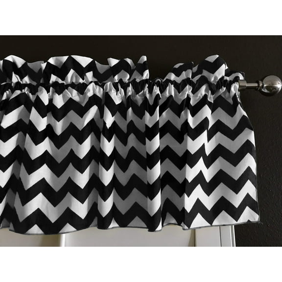 cotton zig zag chevron window valance 58 wide black