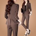 thumbnail image 1 of Conjunto profesional de traje a juego para mujer, chaqueta informal elegante coreana, abrigo, pantalones, ropa femenina de dos piezas, nueva moda de otoño 2025, 1 of 5